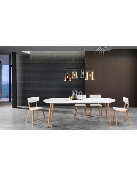 Coppia sedie moderne in legno Talking White