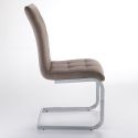 Set 4 sedie design a slitta in ecopelle Darlington