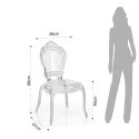 Set 4 sedie in policarbonato trasparente Colamon