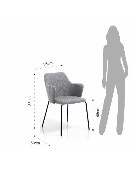 Coppia sedie cucina design moderno Danny Grey