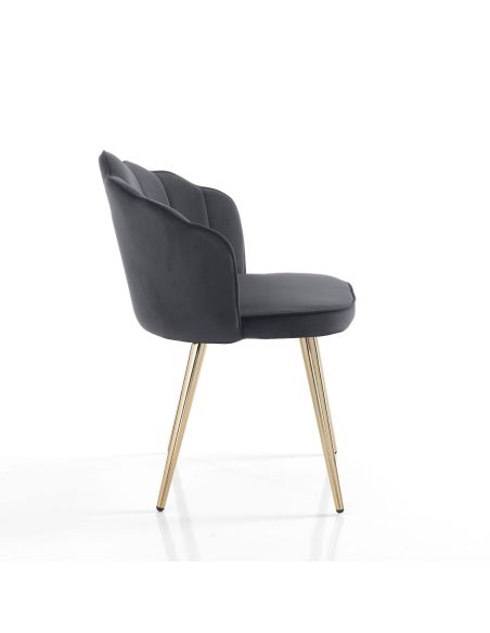 Set 4 sedie imbottite moderne Santiago Grey