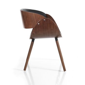 Sedia da cucina in legno e pelle sintetica Once Evo Black 2