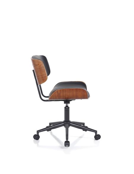 Poltrona da ufficio in legno e pelle sintetica Once-B