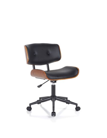 Poltrona da ufficio in legno e pelle sintetica Once-B