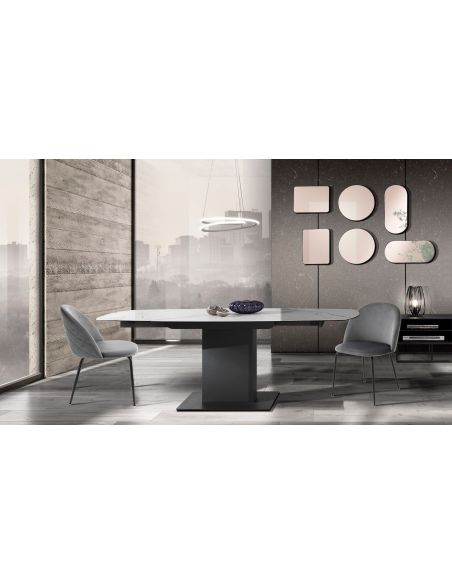 Set 4 sedie imbottite per cucina o sala pranzo While Grey