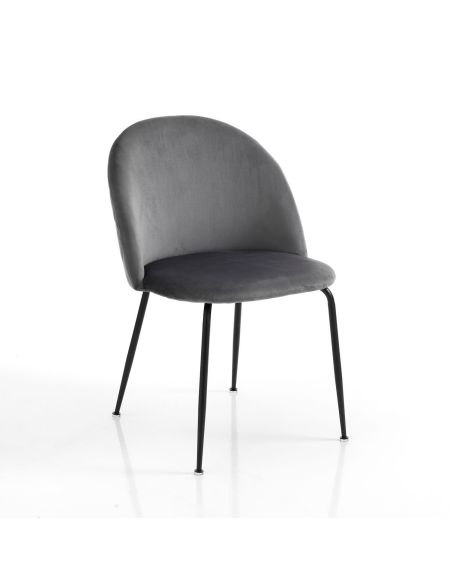 Set 4 sedie imbottite per cucina o sala pranzo While Grey