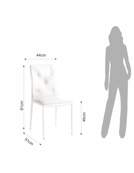 Set 4 sedie impilabili design moderno Drummor White