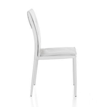 Set 4 sedie impilabili design moderno Drummor White 2