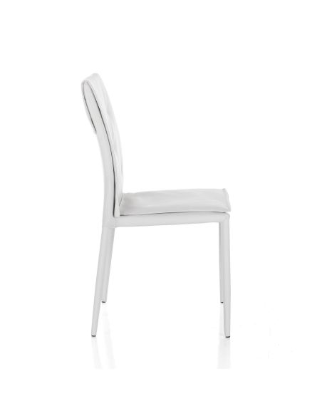 Set 4 sedie impilabili design moderno Drummor White