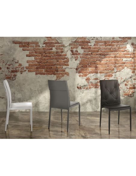 Set 4 sedie impilabili design moderno Drummor White