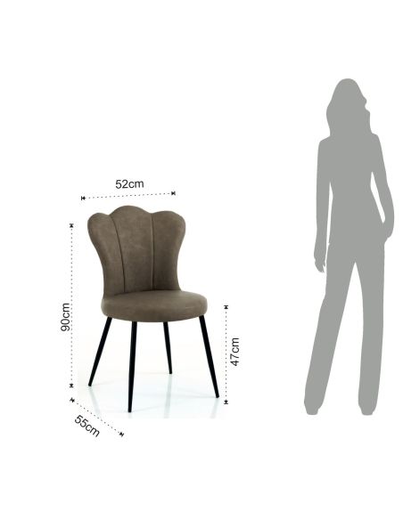 Set 4 sedie imbottite per sala da pranzo Tarja Sand