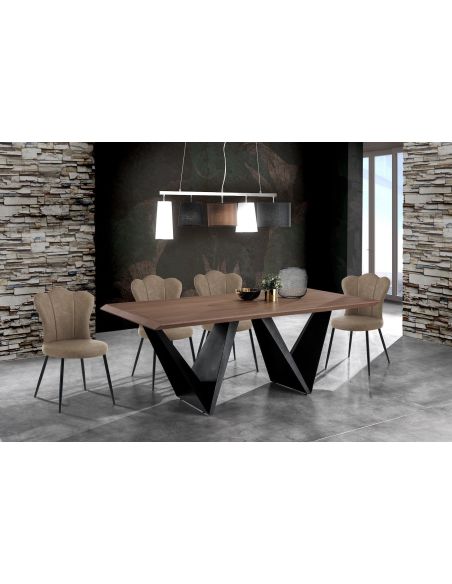 Set 4 sedie imbottite per sala da pranzo Tarja Sand