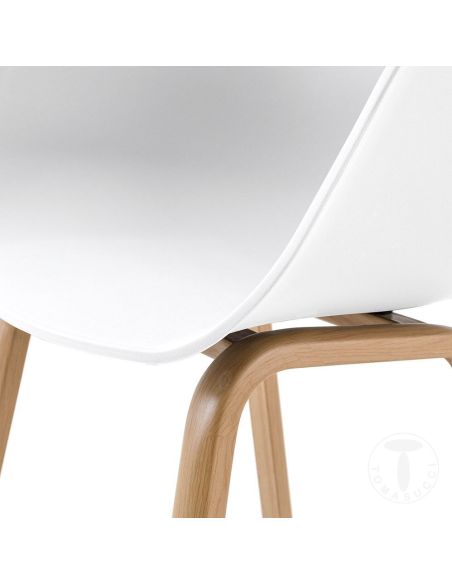 Set 4 sedie in polipropilene moderne Darlene White