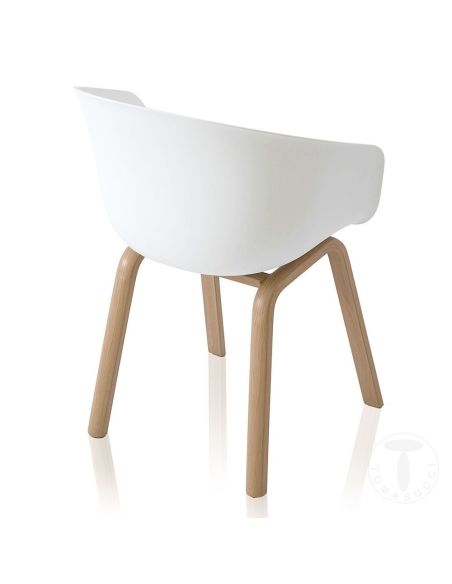 Set 4 sedie in polipropilene moderne Darlene White