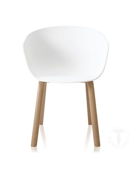 Set 4 sedie in polipropilene moderne Darlene White