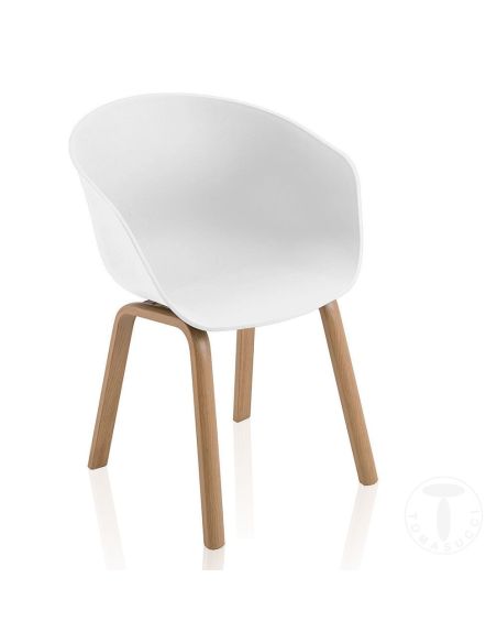 Set 4 sedie in polipropilene moderne Darlene White