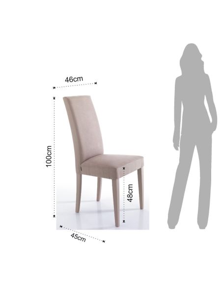 Coppia sedie da cucina imbottite Vona Taupe