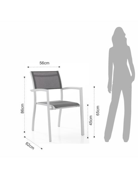 Coppia sedie da giardino con braccioli Xena