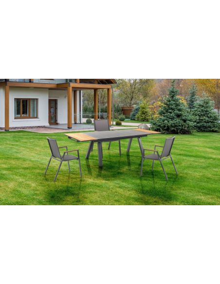 Coppia sedie con braccioli impilabili da giardino Nicoline