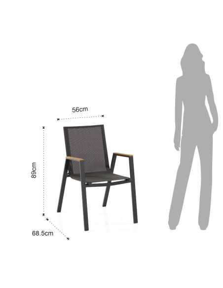 Coppia sedie con braccioli impilabili da giardino Nicoline