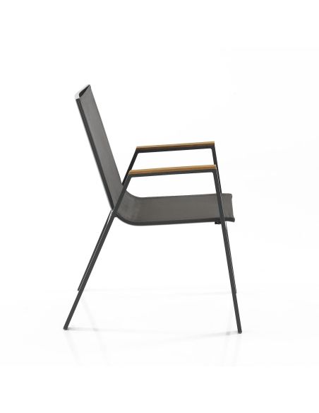 Coppia sedie con braccioli impilabili da giardino Nicoline