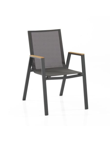 Coppia sedie con braccioli impilabili da giardino Nicoline