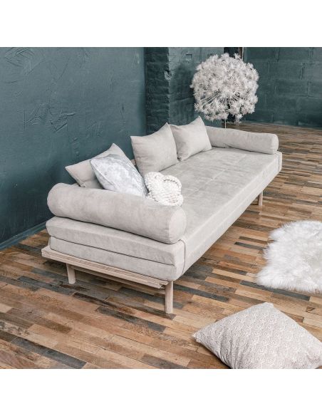 Divano letto in legno naturale Mikkeli