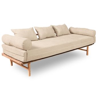 Divano letto in legno naturale Mikkeli 2
