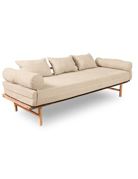 Divano letto in legno naturale Mikkeli