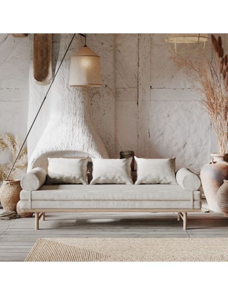 Divano letto in legno naturale Mikkeli