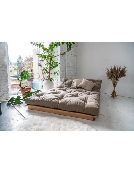 Divano letto matrimoniale in legno Derup