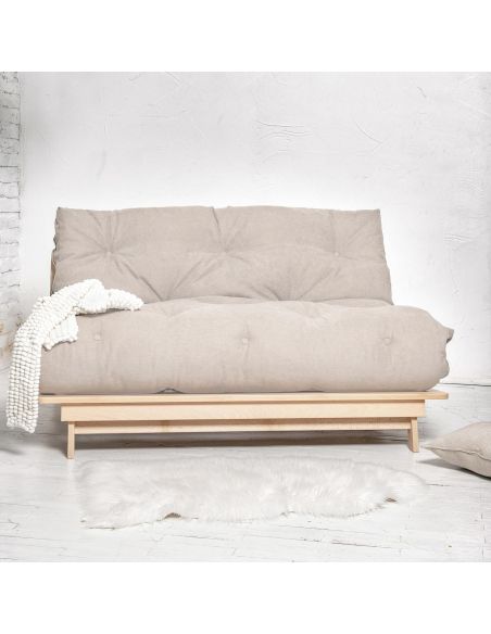 Divano letto matrimoniale in legno Derup