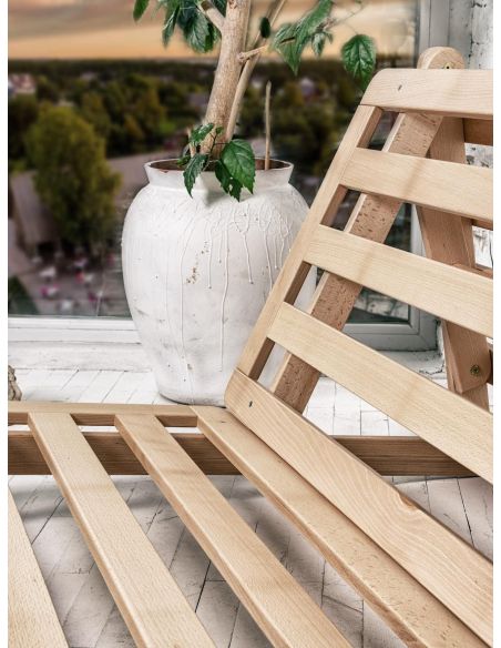 Divano letto matrimoniale in legno Derup