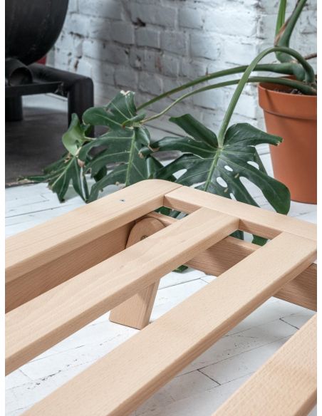 Divano letto matrimoniale in legno Derup