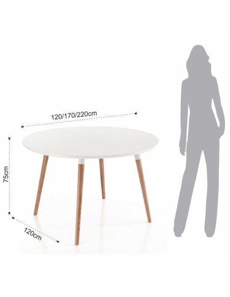 Tavolo rotondo allungabile moderno Angoon