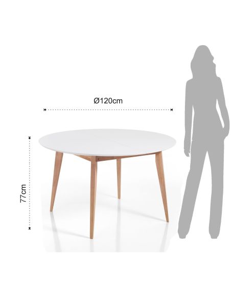 Tavolo rotondo allungabile in legno Brenton