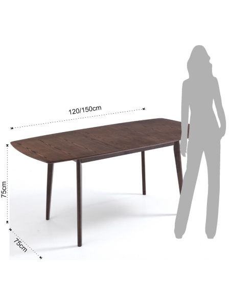 Tavolo sala da pranzo allungabile Aleksis Walnut Tavolo sala da pranzo allungabile Aleksis Walnut