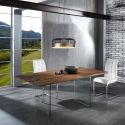 Tavolo scrivania in vetro e legno massello Tero