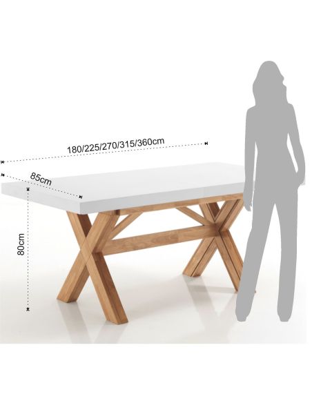 Tavolo in legno allungabile fino a 360 cm Uprising