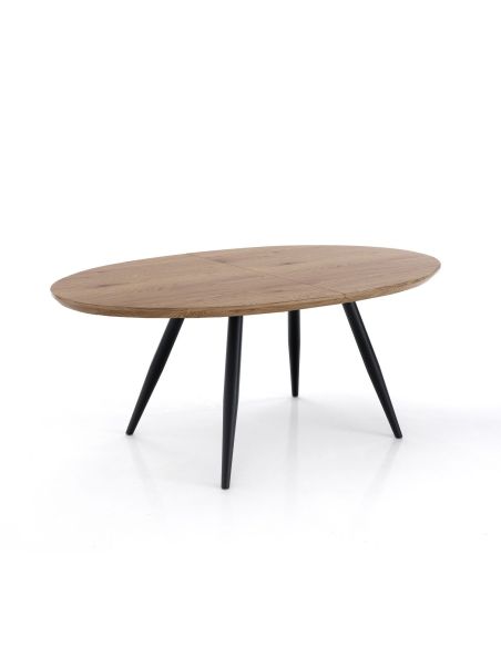 Tavolo ovale allungabile in metallo e legno Lillestrom Tavolo ovale allungabile in metallo e legno Lillestrom