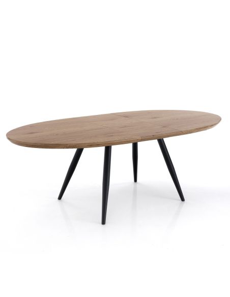 Tavolo ovale allungabile in metallo e legno Lillestrom Tavolo ovale allungabile in metallo e legno Lillestrom