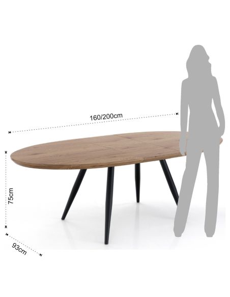 Tavolo ovale allungabile in metallo e legno Lillestrom Tavolo ovale allungabile in metallo e legno Lillestrom