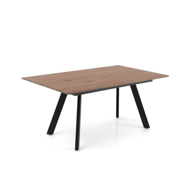 Tavolo rettangolare allungabile in metallo e legno Valdemar