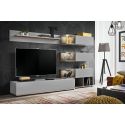 Parete soggiorno moderna bianco antracite grigio Wesley