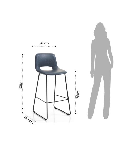 Coppia sgabelli design moderno Samuel Grey