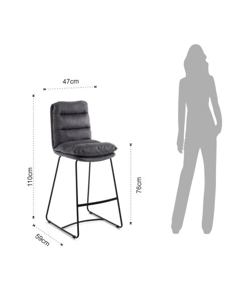 Coppia sgabelli imbottiti da cucina Maril