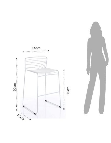 Coppia sgabelli cucina da interno/esterno Cooper White