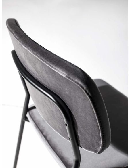 Sgabello da cucina imbottito in acciaio e velluto Toledo Stool