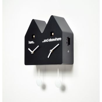 Orologio da parete con cucu design moderno a forma di casetta Double q 2