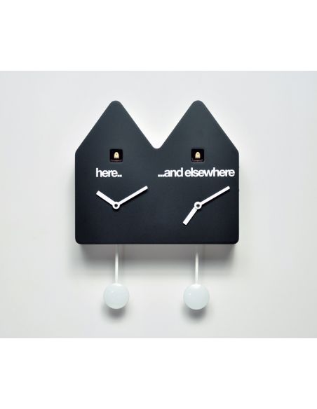 Orologio da parete con cucu design moderno a forma di casetta Double q